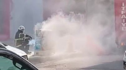 Sıcağa dayanamayan trafo alev aldı