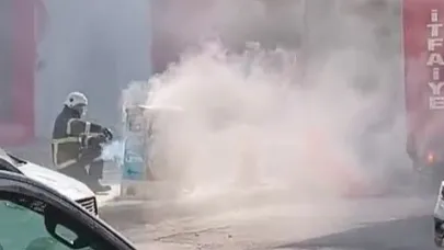 Sıcağa dayanamayan trafo alev aldı