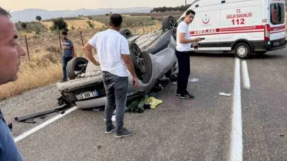 Takla atan otomobilin sürücüsü ağır yaralandı