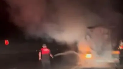 Seyir halindeki tankerde yangın alarmı