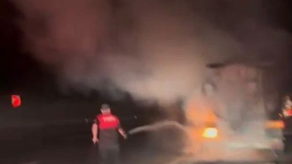 Seyir halindeki tankerde yangın alarmı