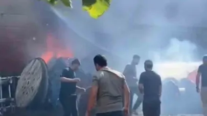 Elektrik malzemeleri dükkanında yangın