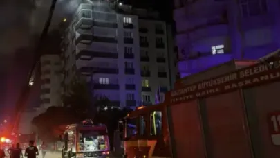 7 katlı binada yangın paniği