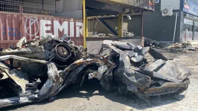 İşyeri ve hurda araçlar alevlere teslim oldu