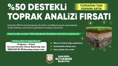 ŞANLIURFA BÜYÜKŞEHİR BELEDİYESİ’NDEN ÇİFTÇİLERE YÜZDE 50 HİBELİ TOPRAK ANALİZİ DESTEĞİ