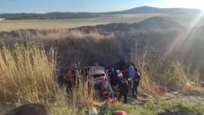 Kontrolden çıkan otomobil şarampole uçtu