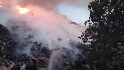 Hafriyat alanında yangın alarmı