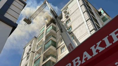 8 katlı binada korkutan yangın: