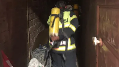 İş yeri bodrumunda çıkan yangın korkuttu