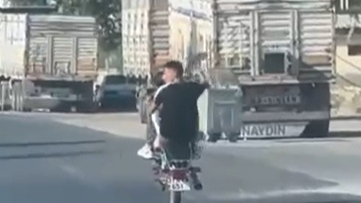 Motosikletlinin 5 saniyelik şovu 21 bin TL’ye patladı