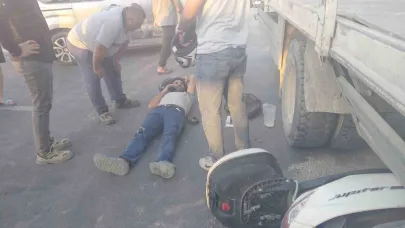 Kamyon ile motosiklet çarpıştı: 1 yaralı
