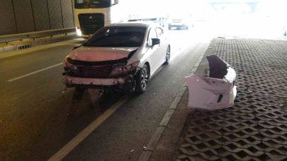 Alt geçitte zincirleme kaza: 2 yaralı