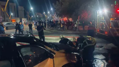 Seyir halindeyken otomobil alev aldı