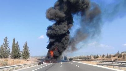 Şoför, yolcuları tahliye etti otobüs alev alev yandı