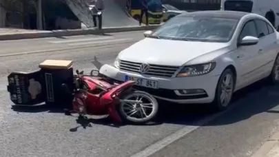 Otomobil ile motosiklet çarpıştı: 1 yaralı
