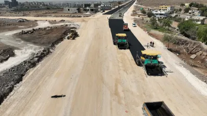 Şehir hastanesi yolunda asfalt serimi hızla sürüyor