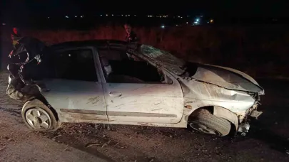 Takla atan araçtan sağ çıktı