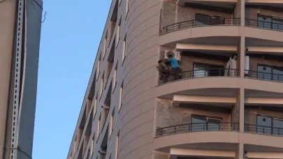 Şanlıurfa’da çocukların tehlikeli klima montajı kamerada