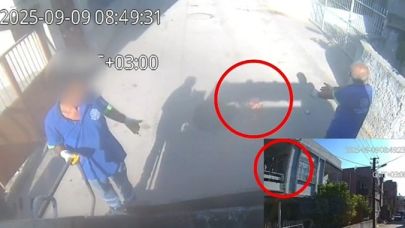 Temizlik görevlisinin dövülmesi kameraya yansıdı