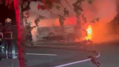 Park halindeki minibüs alevlere teslim oldu