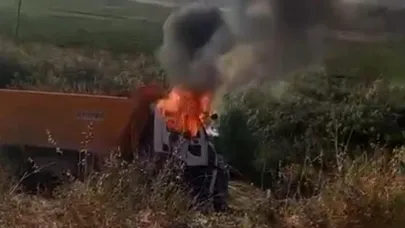 Takla atan kamyonun sürücüsü yanarak hayatını kaybetti