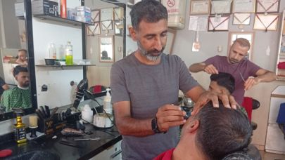 Şanlıurfalı berberden Filistin'e anlamlı destek