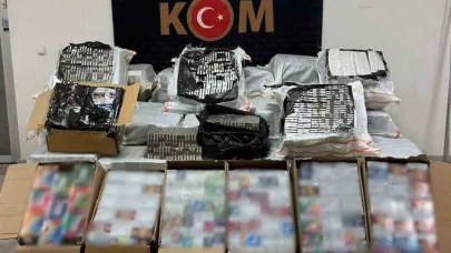 51 bin paket kaçak sigara ve 2 bin elektronik nargile ele geçirildi