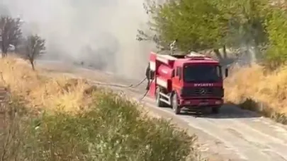 Kömür beldesinde korkutan yangın