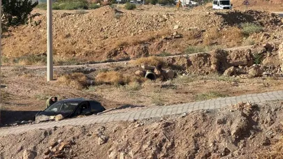 Otomobil şarampole yuvarlandı: 1 yaralı