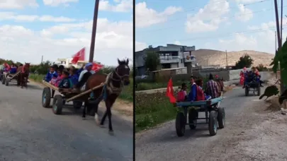 Bu mahallenin öğrencileri ne yazıkki at arabasıyla okula gidiyor