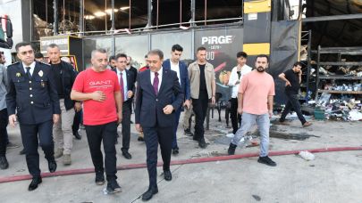 Vali Şıldak’tan  esnafa geçmiş olsun ziyareti