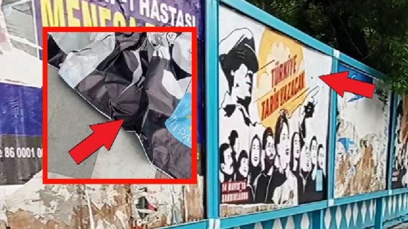 İYİ Partinin afişini yırttılar