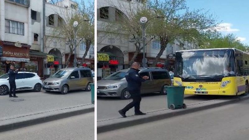 Yanlış park trafiğin tıkanmasına neden oldu