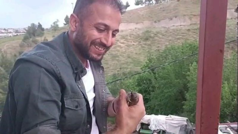 Demir profilde sıkışan kuş böyle kurtarıldı