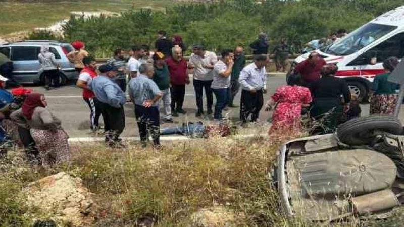 Takla atan otomobildeki 4 kişi yaralandı