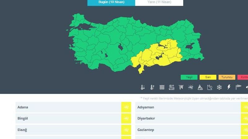 Meteoroloji'den Urfa dahil 15 ile sarı kodlu uyarı!