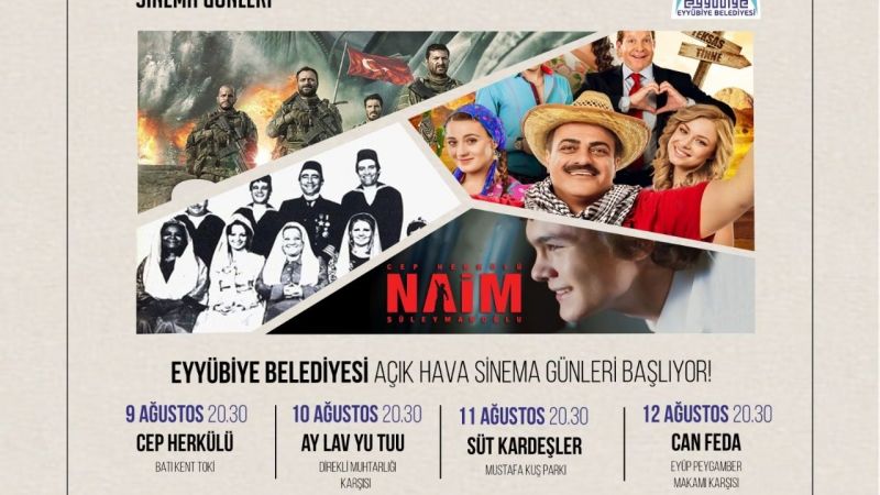 Eyyübiye’de açık hava sinema günleri başlıyor
