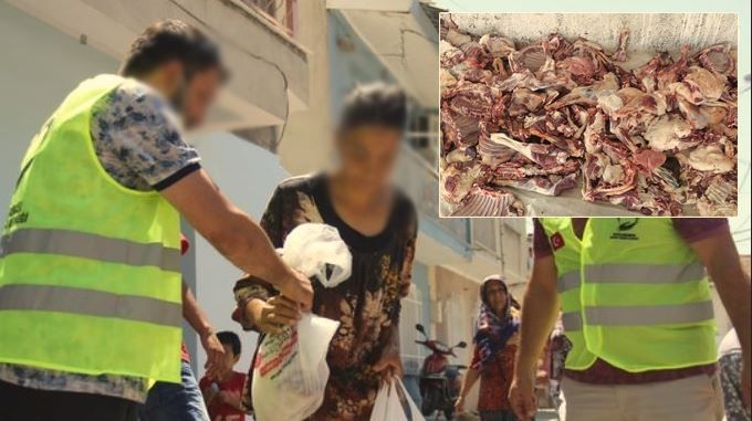 Bin aileye kurban eti dağıttılar