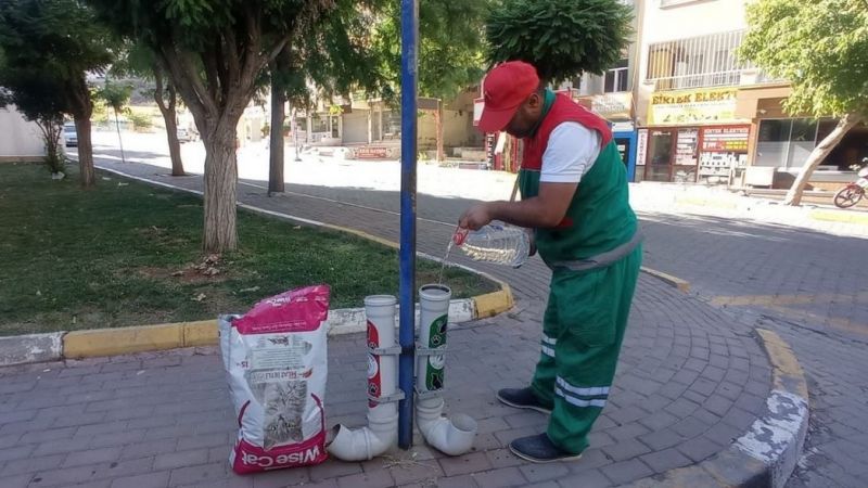Karaköprü’de sokak hayvanları unutulmadı