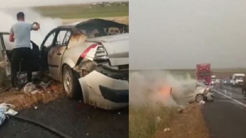 Urfa'da otomobil alevlere teslim oldu
