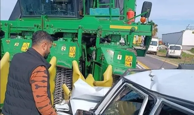 Biçerdöver ile otomobil çarpıştı: 1 ölü, 1 yaralı