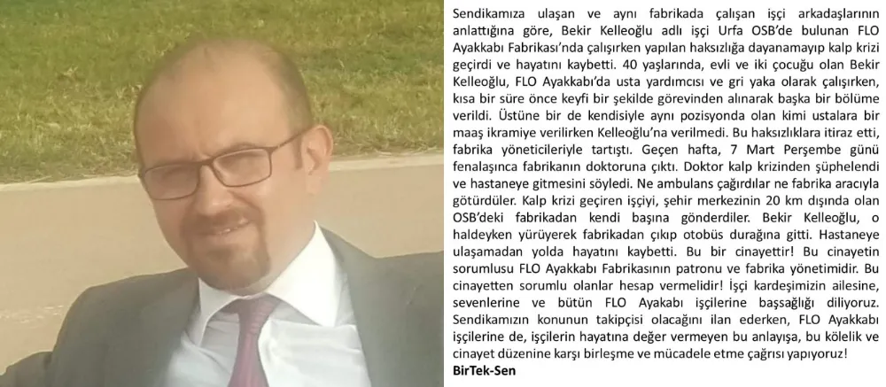 Kalp krizi geçiren işçiyi yürüyerek yolladılar
