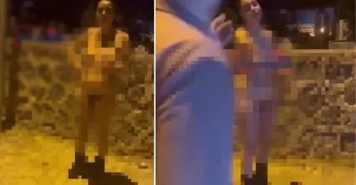 Sokak ortasında çırılçıplak görüntülendi