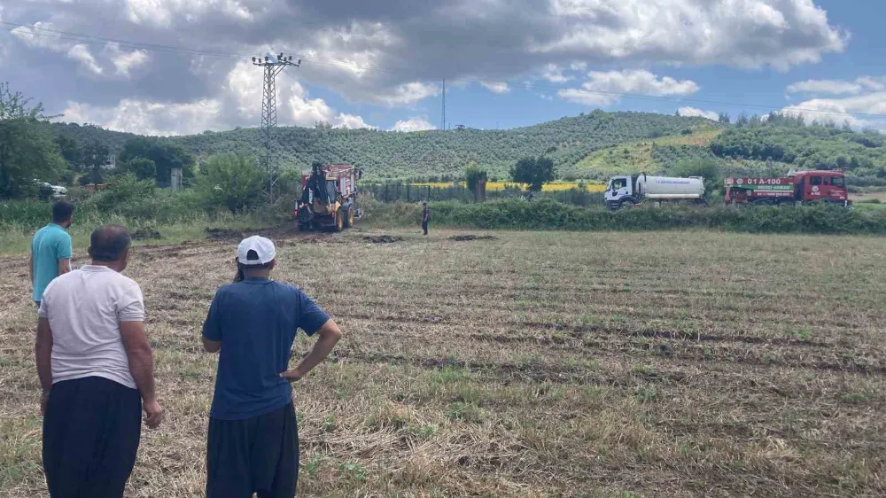 Buğday tarlasında yangın çıktı