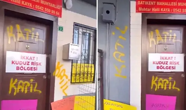 Muhtarlık kapısına ‘Katil’ yazmışlardı: 4 kişi hakkında yakalama kararı