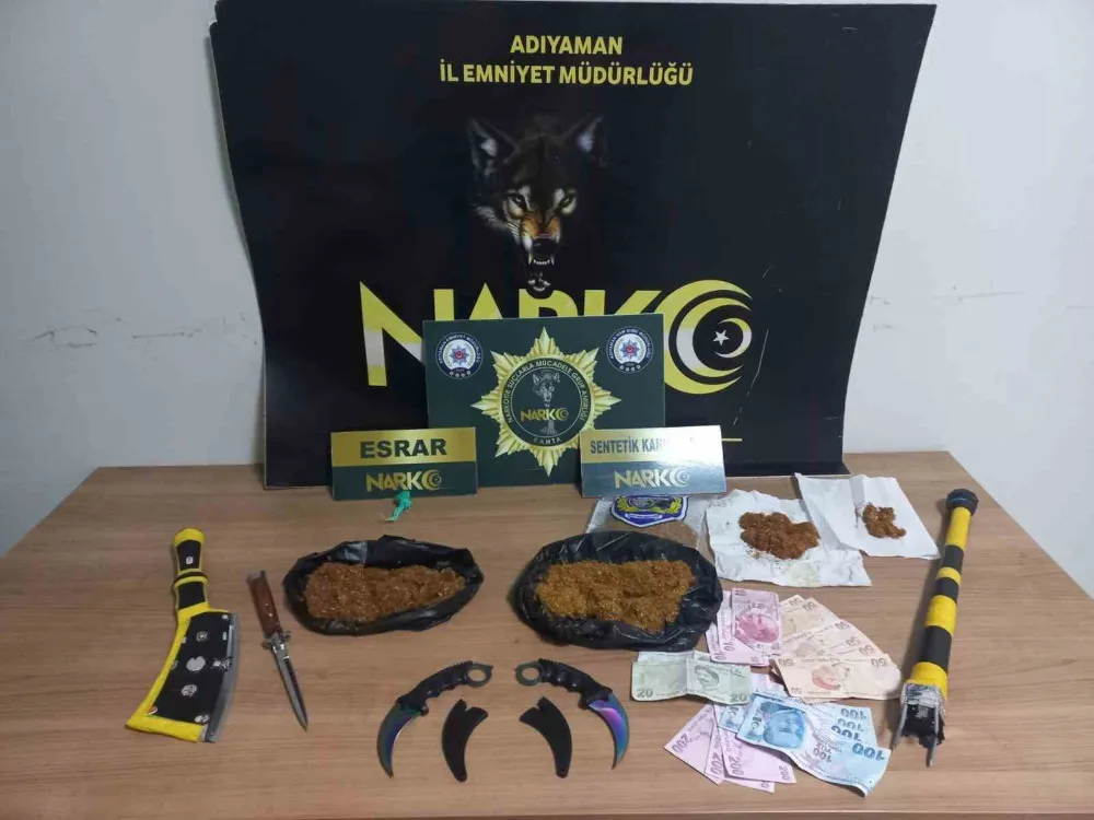 Uyuşturucu ve kesici aletler ele geçirildi