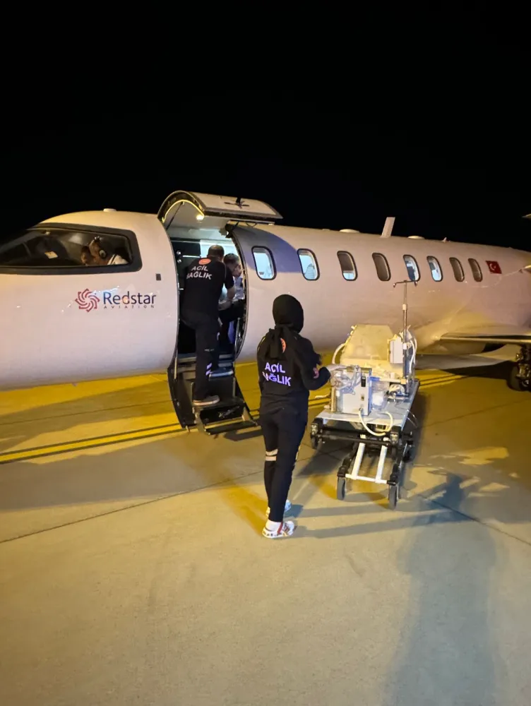 Hasta bebek ambulans uçakla Konya’ya sevk edildi