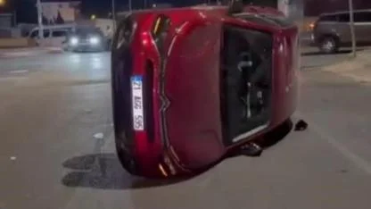 Araç takla attı: 1 yaralı