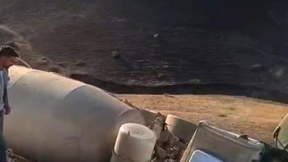 Beton mikseri şarampole yuvarlandı: 1 yaralı