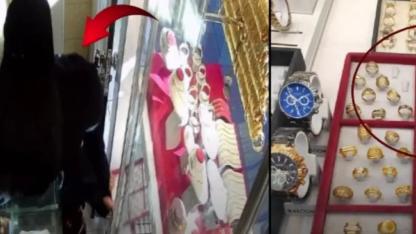 İkisi oyaladı, biri vitrindeki milyonluk altın yüzükleri çaldı